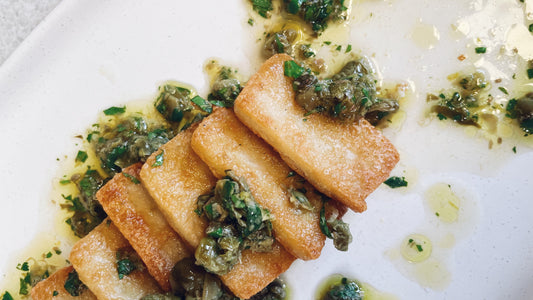 Mozzalloumi with a Caper Lime Salsa