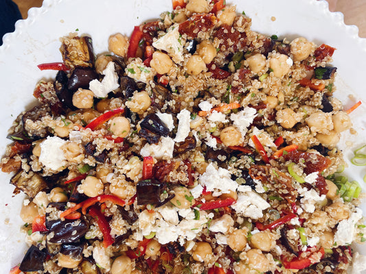 Mediterranean Quinoa Salad with Vegan Greek Feta